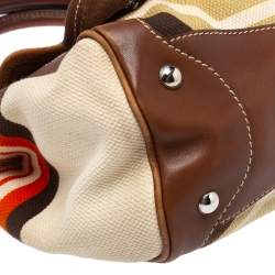 Miu Miu Multicolor Canvas and Leather Patchwork Tote