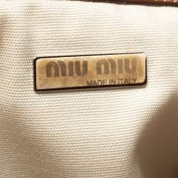 Miu Miu Multicolor Canvas and Leather Patchwork Tote