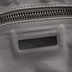 Miu Miu Silver/Cream Leather and Python Zip Satchel