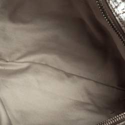 Miu Miu Silver/Cream Leather and Python Zip Satchel