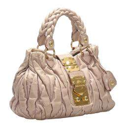Pre Owned Miu Miu Pink Leather Bauletto Aperto Bag