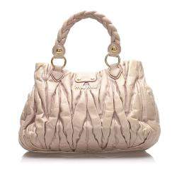 Pre Owned Miu Miu Pink Leather Bauletto Aperto Bag