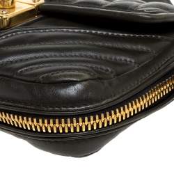 Pre Owned Miu Miu Olive Green Nappa Leather Biker Shoulder Bag