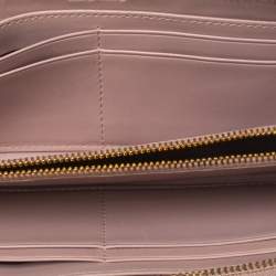Miu Miu Beige Croc Embossed Patent Leather Zip Around Wallet