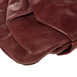 Pre Owned Miu Miu Burgundy Matelasse Leather Clutch