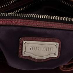 Pre Owned Miu Miu Burgundy Matelasse Leather Clutch