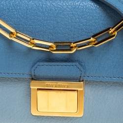 مملوكة مسبقًا Miu Miu Bi Color Madras Leather Flap Wallet on Chain