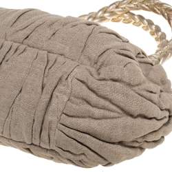 مملوكة مسبقًا حقيبة ميو ميو كانفاس وجلد ماتيلاس بيج / ذهبي