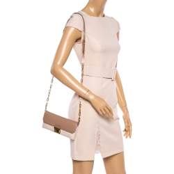 Miu Miu Cream/Beige Leather Wallet On Chain
