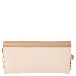 Miu Miu Cream/Beige Leather Wallet On Chain