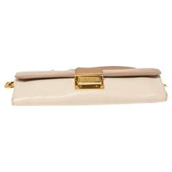 Miu Miu Cream/Beige Leather Wallet On Chain
