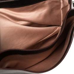 Pre Owned Miu Miu Black Madras Leather Push Lock Flap Top Handle Bag