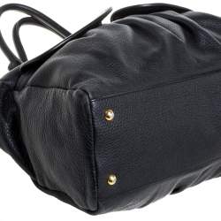 Miu Miu Black Leather Double Pocket Tote