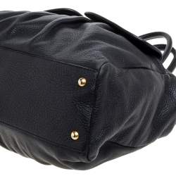 Miu Miu Black Leather Double Pocket Tote