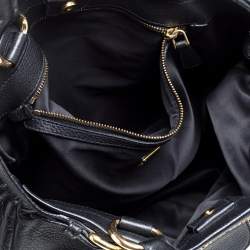 Miu Miu Black Leather Double Pocket Tote