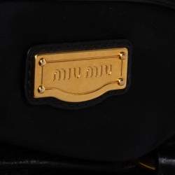 Miu Miu Black Leather Double Pocket Tote