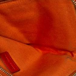 مملوكة مسبقًا Miu Miu Orange Matelassé Leather Zip Pouch