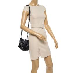 Miu Miu Black Matelassé Leather Sacca Chain Shoulder Bag