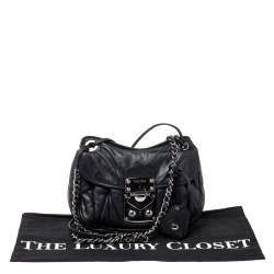 Miu Miu Black Matelassé Leather Sacca Chain Shoulder Bag