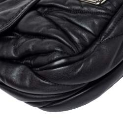 Miu Miu Black Matelassé Leather Sacca Chain Shoulder Bag