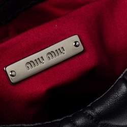 Miu Miu Black Matelassé Leather Sacca Chain Shoulder Bag