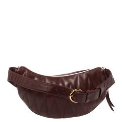 Miu Miu Burgundy/Pink Matelassé Leather Rider Belt Bag