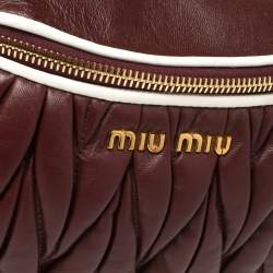 Miu Miu Burgundy/Pink Matelassé Leather Rider Belt Bag