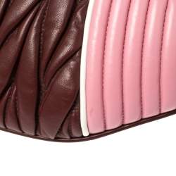 Miu Miu Burgundy/Pink Matelassé Leather Rider Belt Bag