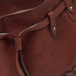 Miu Miu Brown Leather Studded Satchel