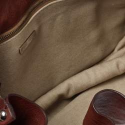 Miu Miu Brown Leather Studded Satchel