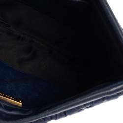 Pre Owned حقيبة كلتش ميو ميو جلد ماتيلاس أزرق كحلي بإطار