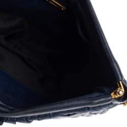 Pre Owned حقيبة كلتش ميو ميو جلد ماتيلاس أزرق كحلي بإطار