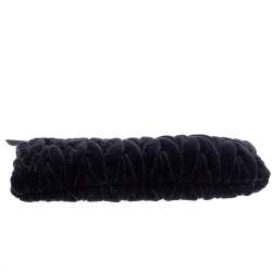 Miu Miu Black Velvet Matelasse Chain Clutch 