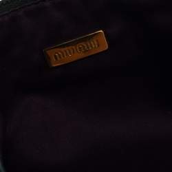 Pre Owned Miu Miu Green Croc Embossed Leather Wristlet Clutch