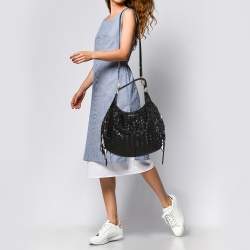 Miu Miu Black Leather Quilted Ruffle Hobo Bag 44miu722 – Bagriculture