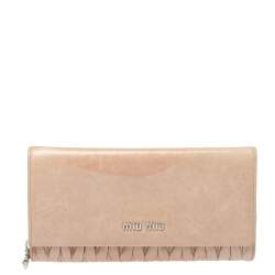 Miu Miu Beige Matelassé Leather Continental Wallet