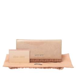 Miu Miu Beige Matelassé Leather Continental Wallet