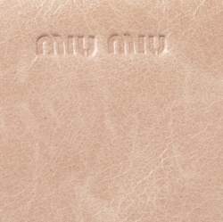 Miu Miu Beige Matelassé Leather Continental Wallet