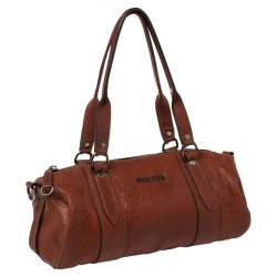 Pre Owned Miu Miu Copper Leather Boston Bag