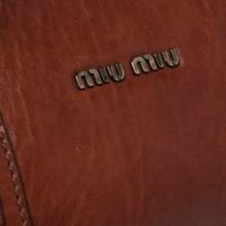 Pre Owned Miu Miu Copper Leather Boston Bag