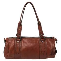 Pre Owned Miu Miu Copper Leather Boston Bag