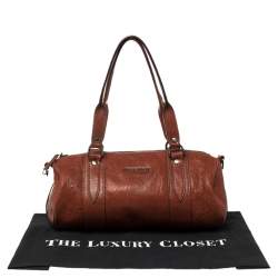 Pre Owned Miu Miu Copper Leather Boston Bag