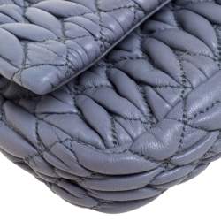 Pre Owned حقيبة كلتش ميو ميو مزخرف كريستال جلد ماتيلاس أزرق 