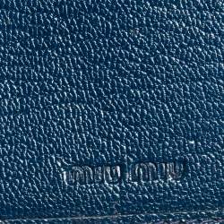 مملوكة مسبقًا محفظة ميو ميو جلد مادراس أسود مضغوطة