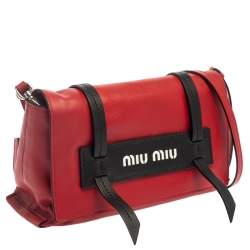 Miu Miu Red Leather Grace Shoulder Bag