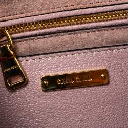 Pre Owned Miu Miu Dusty Pink Madras Leather Crystal Embellished Buckle Flap Shoulder Bag