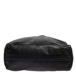 Miu Miu Black Soft Leather Kiss Lock Tote