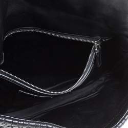 Pre Owned Miu Miu Black Matelasse Leather Crystal Shoulder Bag