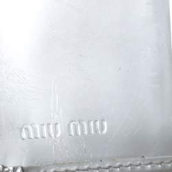 Pre Owned Miu Miu Metallic Silver Patent Leather Clasp Lock Wallet 