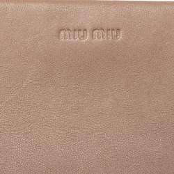 Pre Owned حقيبة كلتش ميو ميو قلاب جلد ماتيلاس بيج